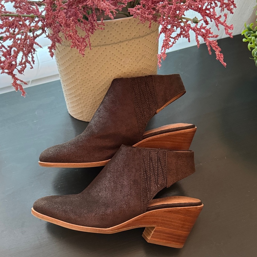 Gentle Souls Dark Brown Suede Mules
